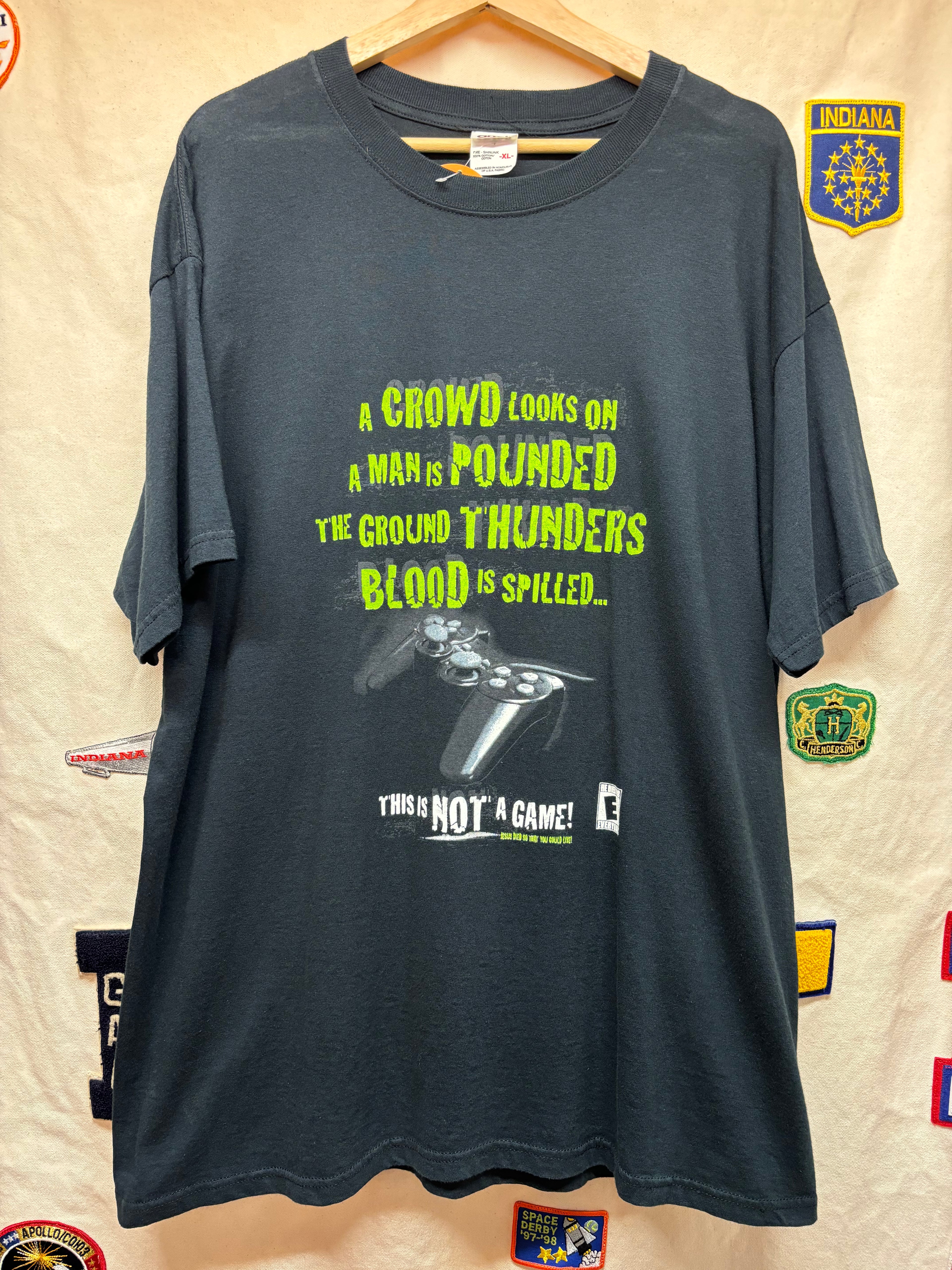 Vintage Playstation Video Game Jesus Christian Religion He Died For Everyone T-Shirt: Xl