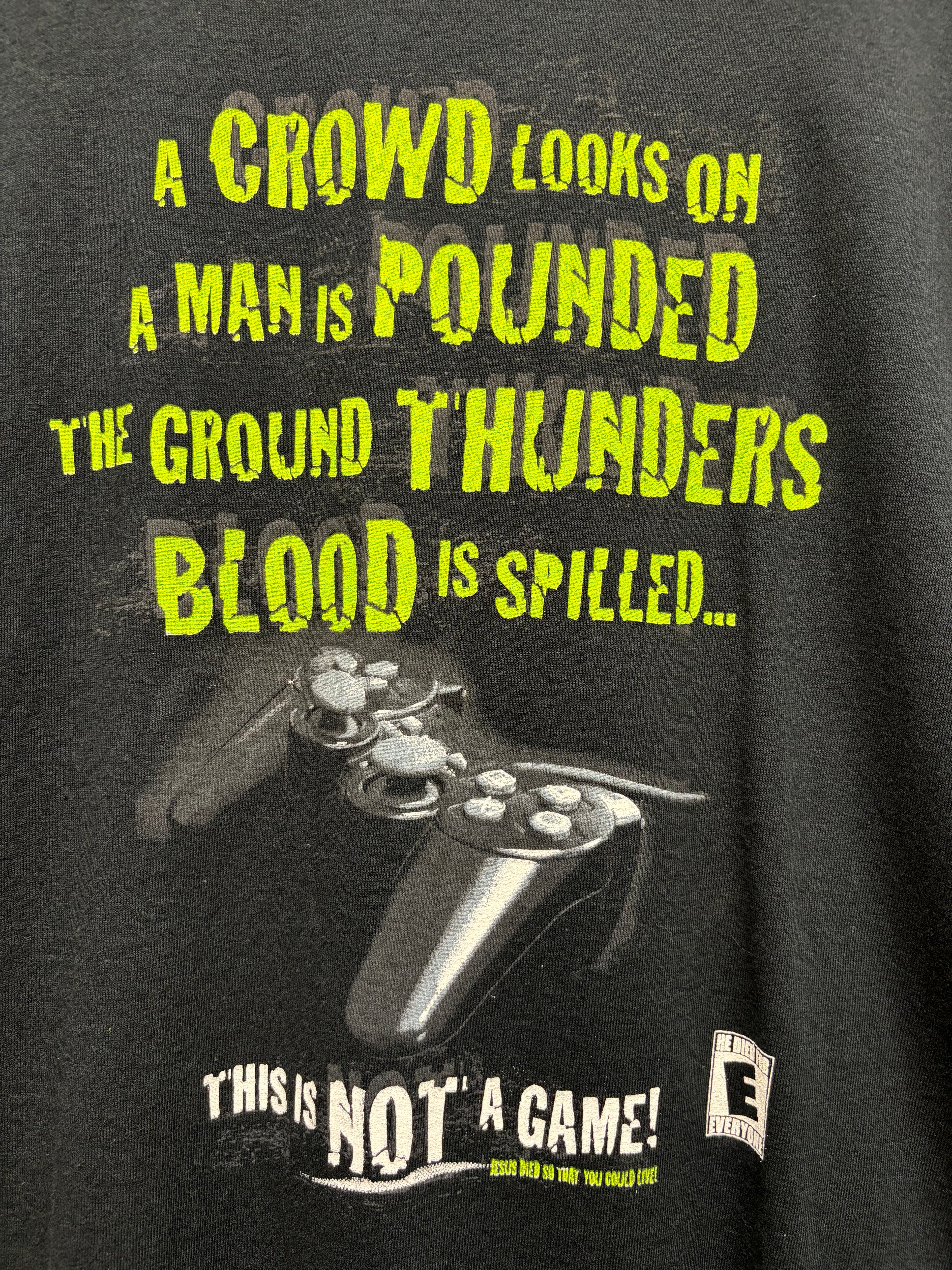 Vintage Playstation Video Game Jesus Christian Religion He Died For Everyone T-Shirt: Xl