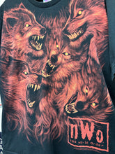 Load image into Gallery viewer, Vintage NWO Wrestling Wolfpack Wolves 90s Liquid Blue All Over Print T-Shirt: Large
