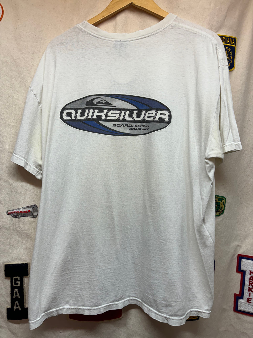 Vintage Quiksilver Boarding Company Surf White T-Shirt: XL