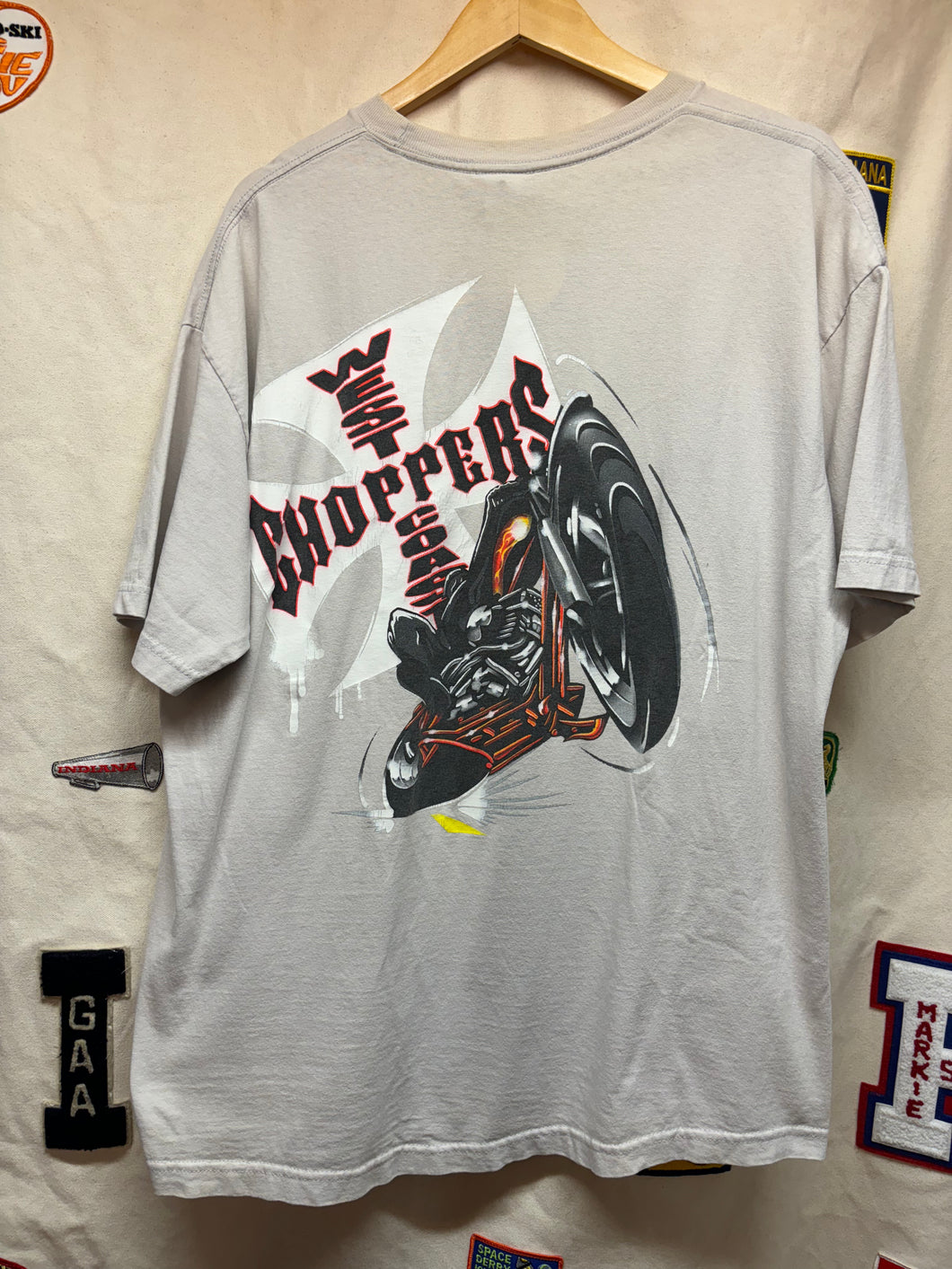 Vintage West Coast Choppers Biker Cream Y2K T-Shirt: XL