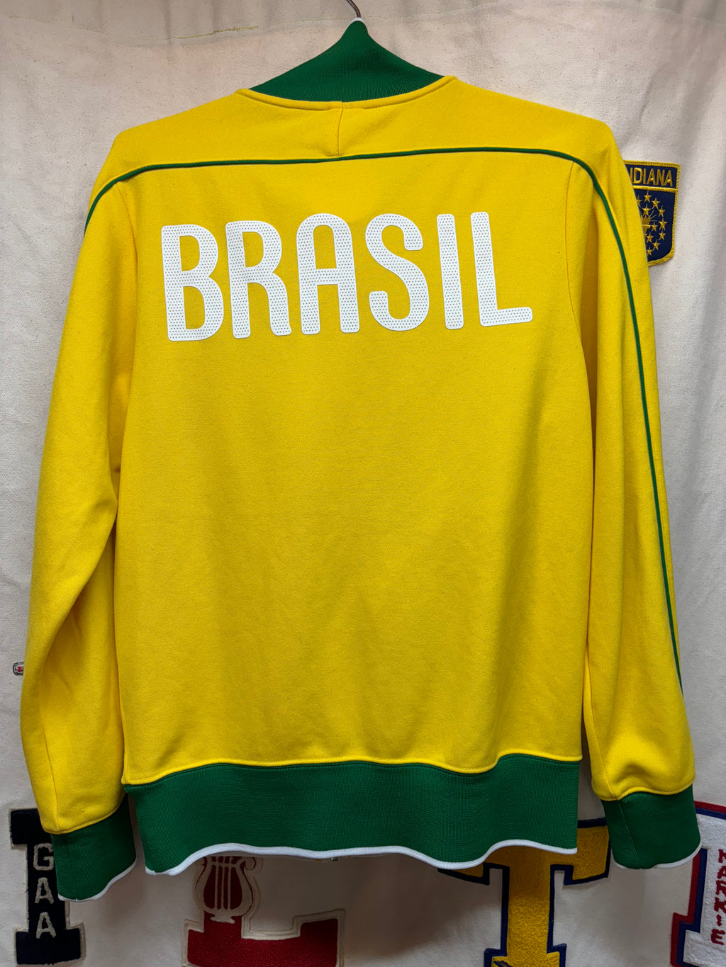 Vintage Nike Brasil FC Soccer Zip-Up Yellow Track Jacket: Small