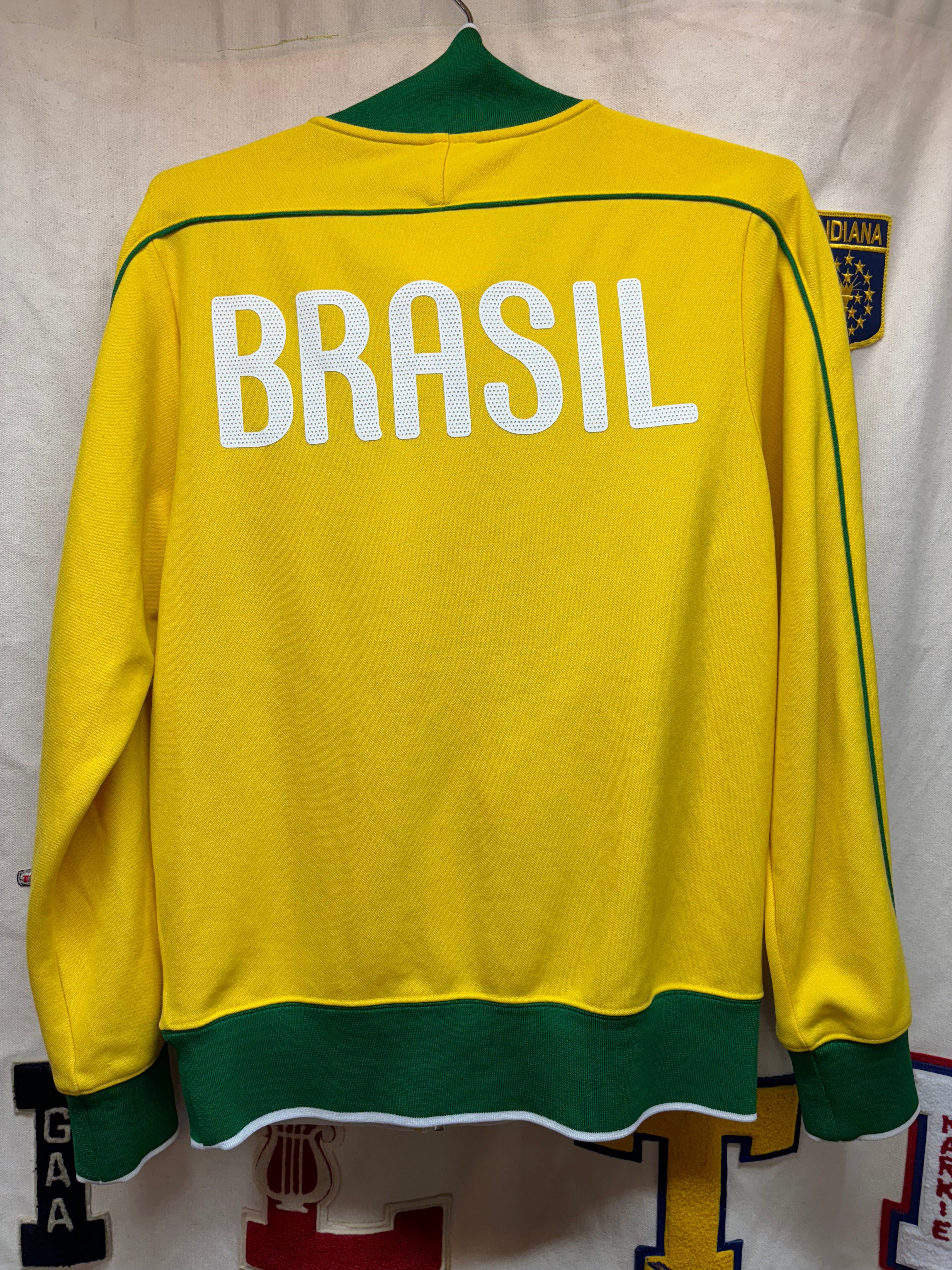 Vintage Nike Brasil FC Soccer Zip-Up Yellow Track Jacket: Small