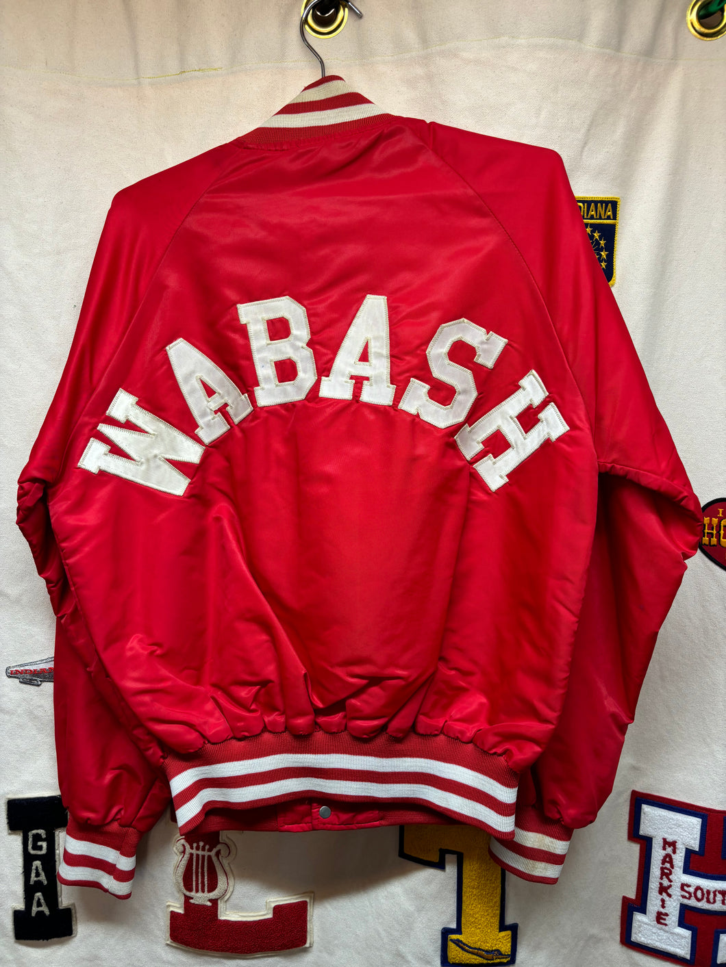 Vintage Wabash College Little Giants Indiana Nylon Snap Red Jacket: Medium