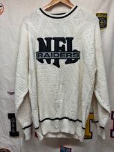 Load image into Gallery viewer, Vintage Oakland Raiders Cable Knit NFL Cream 90&#39;s NOS Nutmeg Sweaters: XL
