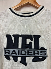 Load image into Gallery viewer, Vintage Oakland Raiders Cable Knit NFL Cream 90&#39;s NOS Nutmeg Sweaters: XL
