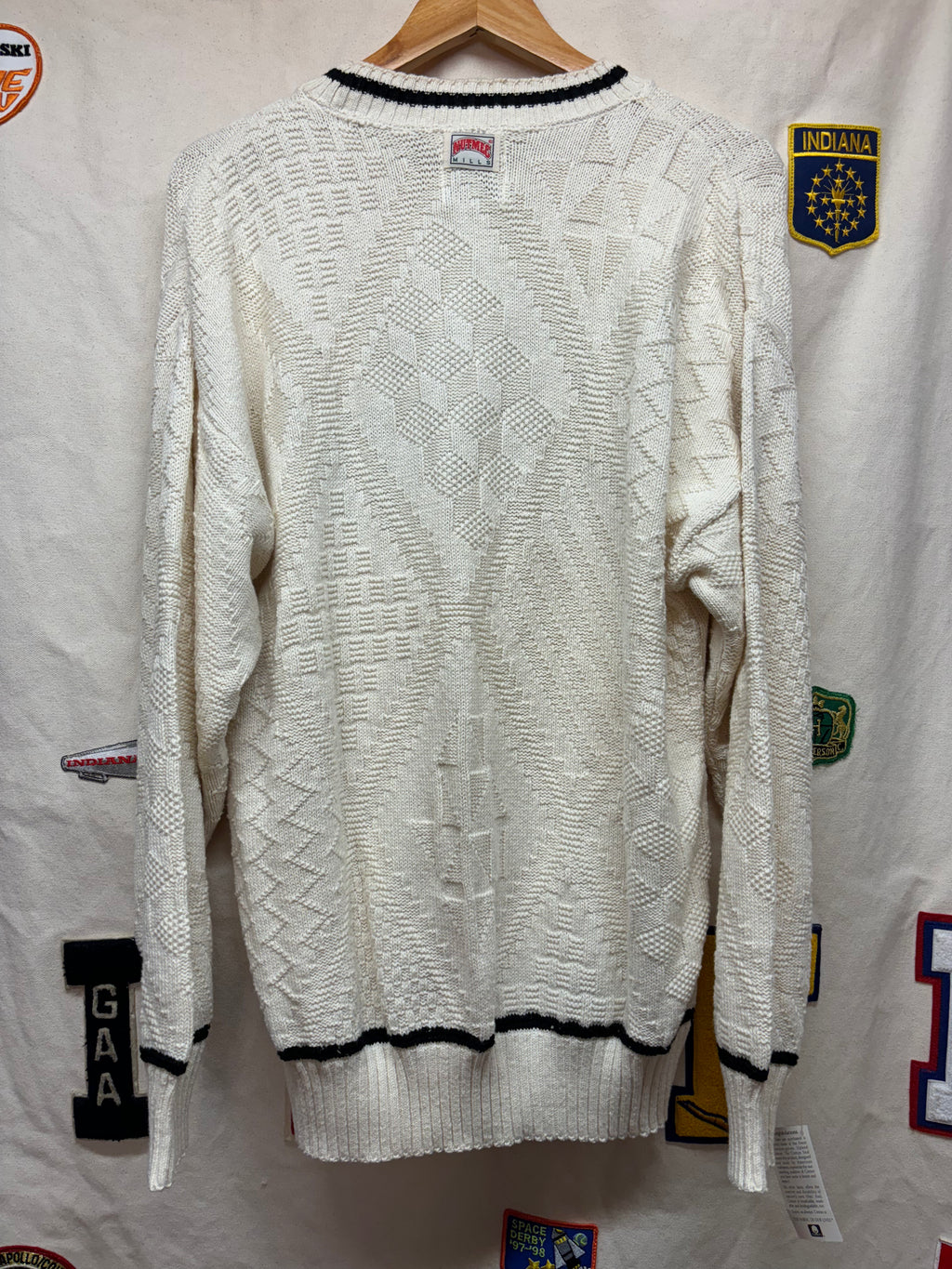 Vintage Oakland Raiders Cable Knit NFL Cream 90's NOS Nutmeg Sweaters: XL