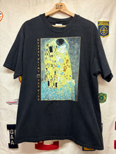 Load image into Gallery viewer, Vintage Gustav Klimt the Kiss Art 1993 Black T-Shirt: Large
