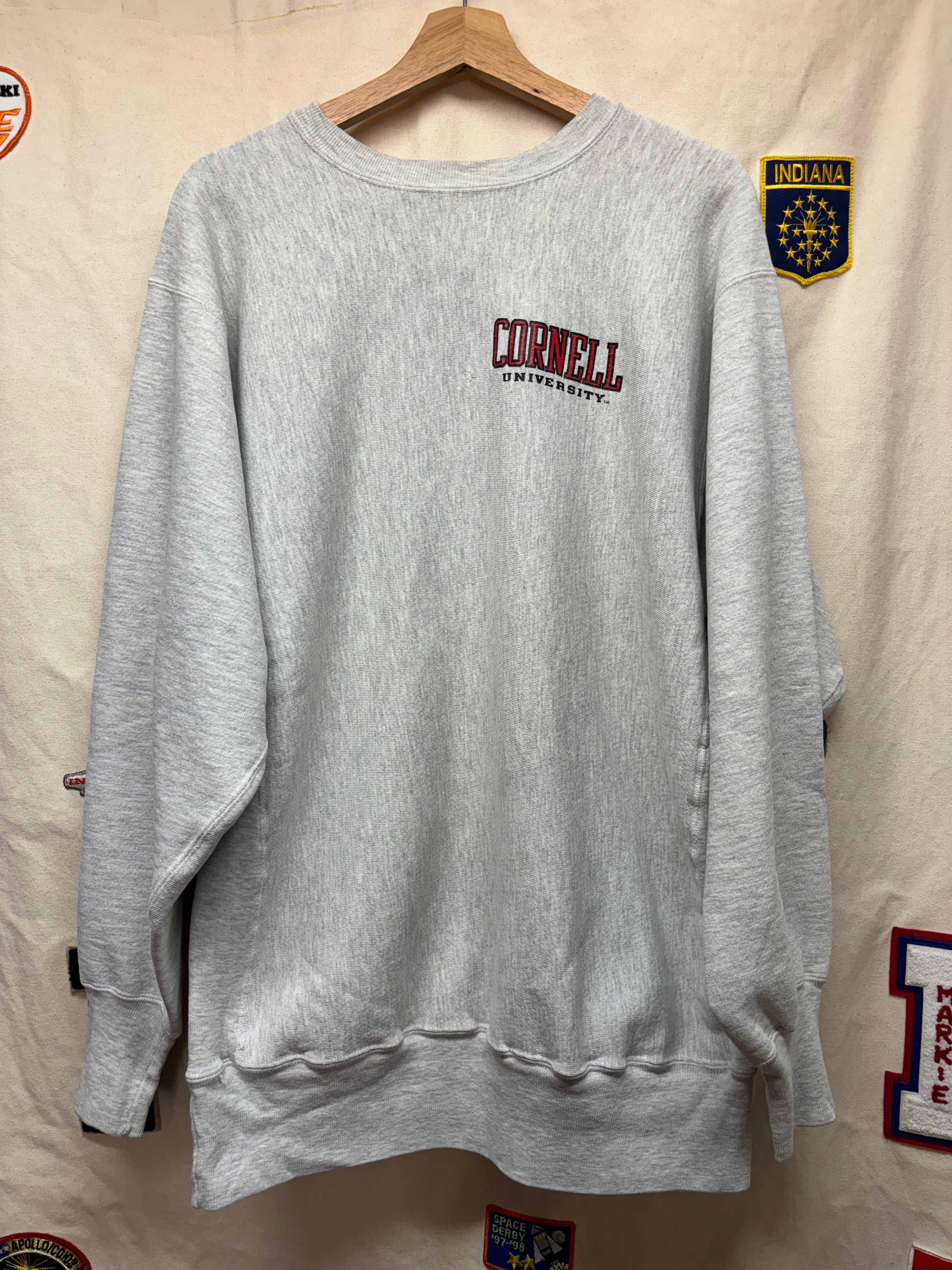Vintage Cornell University 90's Champion Reverse Weave Grey Sweatshirt: XXL
