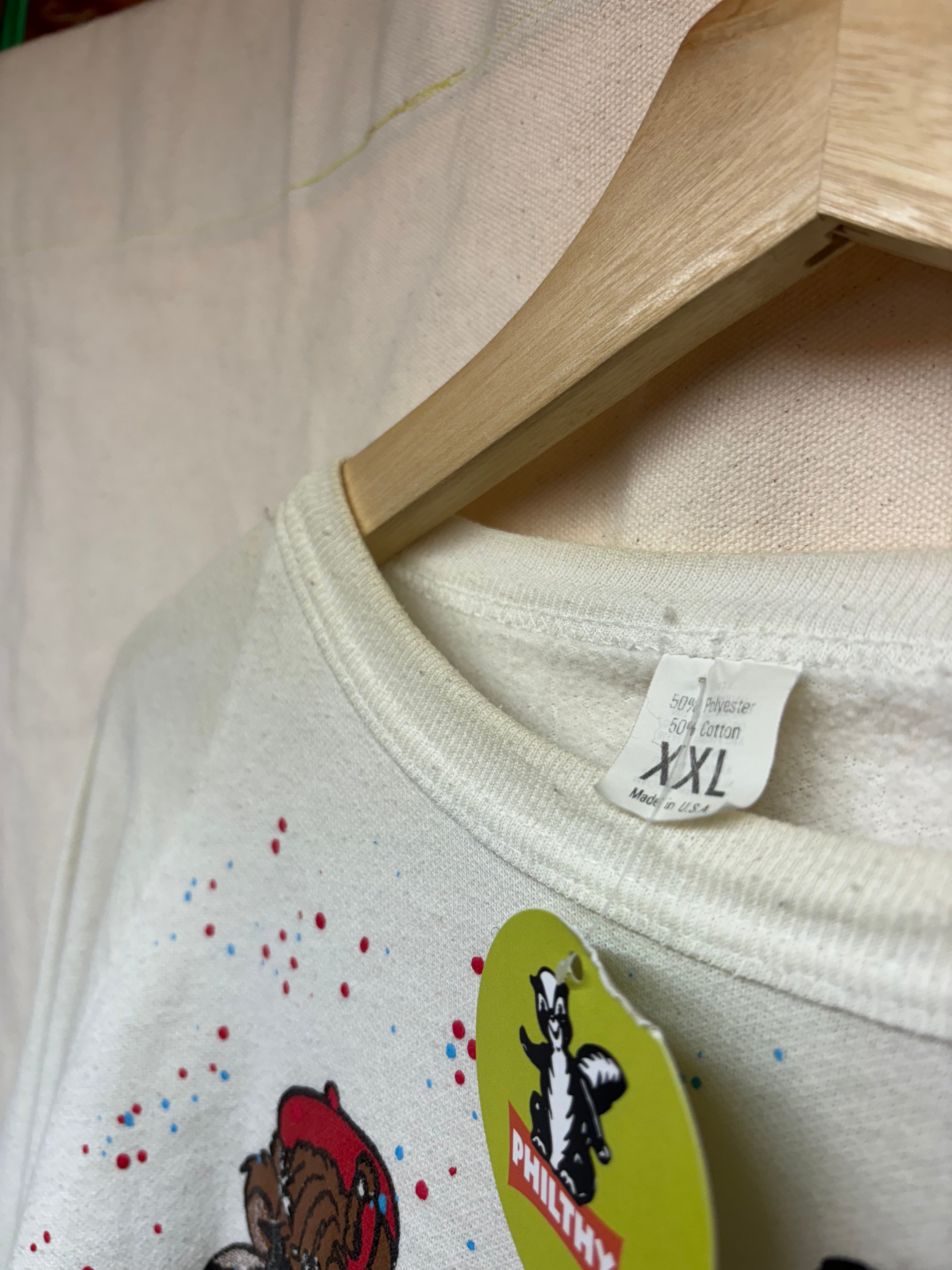 Vintage Bugs and Taz Kriss Kross 90's hip Hop White Crewneck Sweatshirt: XXL