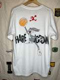 Vintage Nike Grey Tag Air Jordan Hare Bugs Bunny White T-Shirt: Large