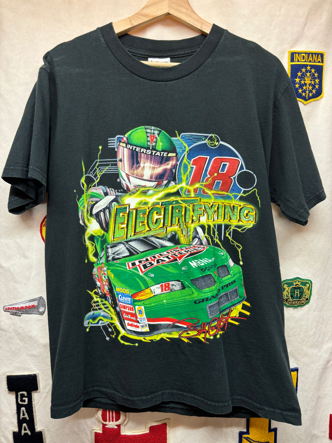 Vintage NASCAR Bobby Labonte Electrifying 18 Chase Black T-Shirt: Medium