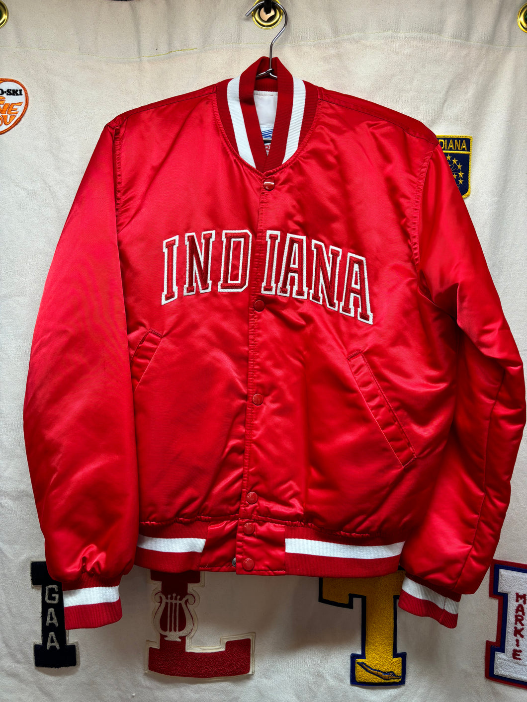 Vintage Indiana University IU Hoosiers Starter Satin Snap Jacket: Medium