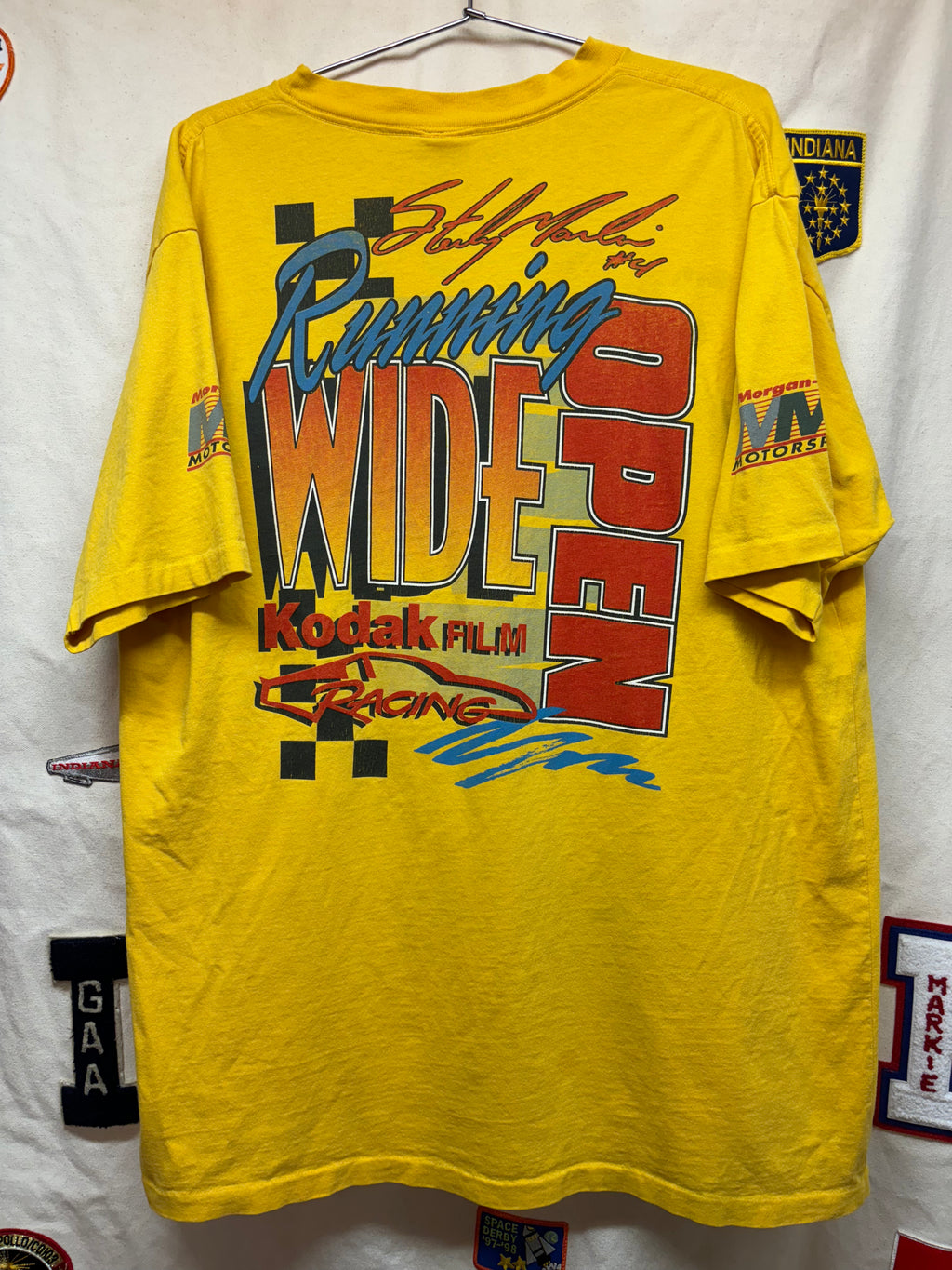 Vintage NASCAR Sterling Marlin Kodak Race Car Yellow T-Shirt: XXL