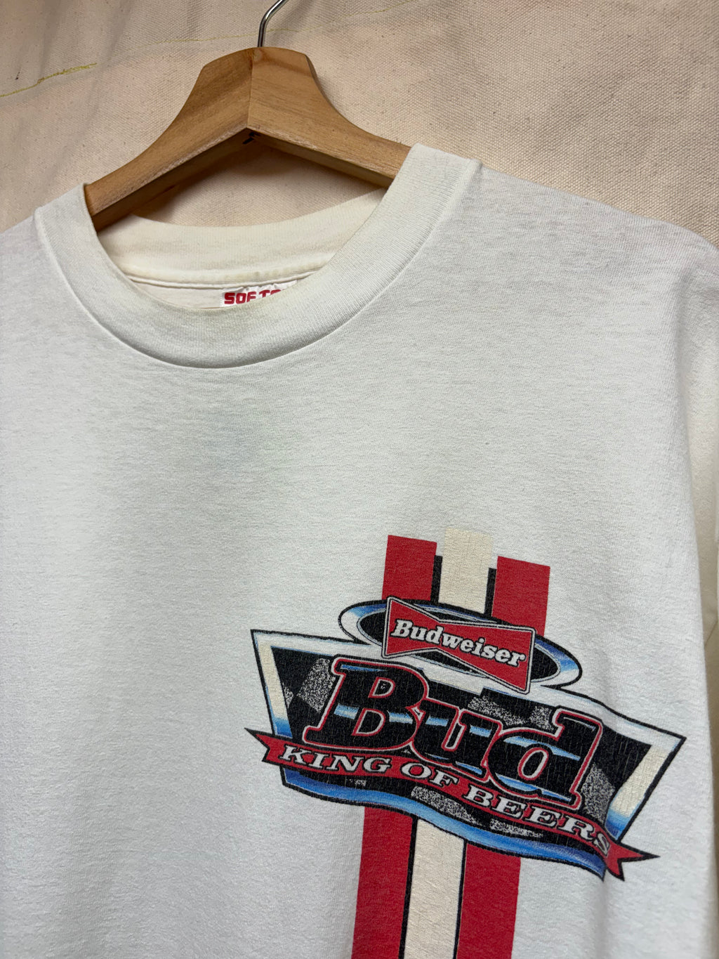 Vintage Budweiser Bud King of Beers 90's White T-Shirt: XL