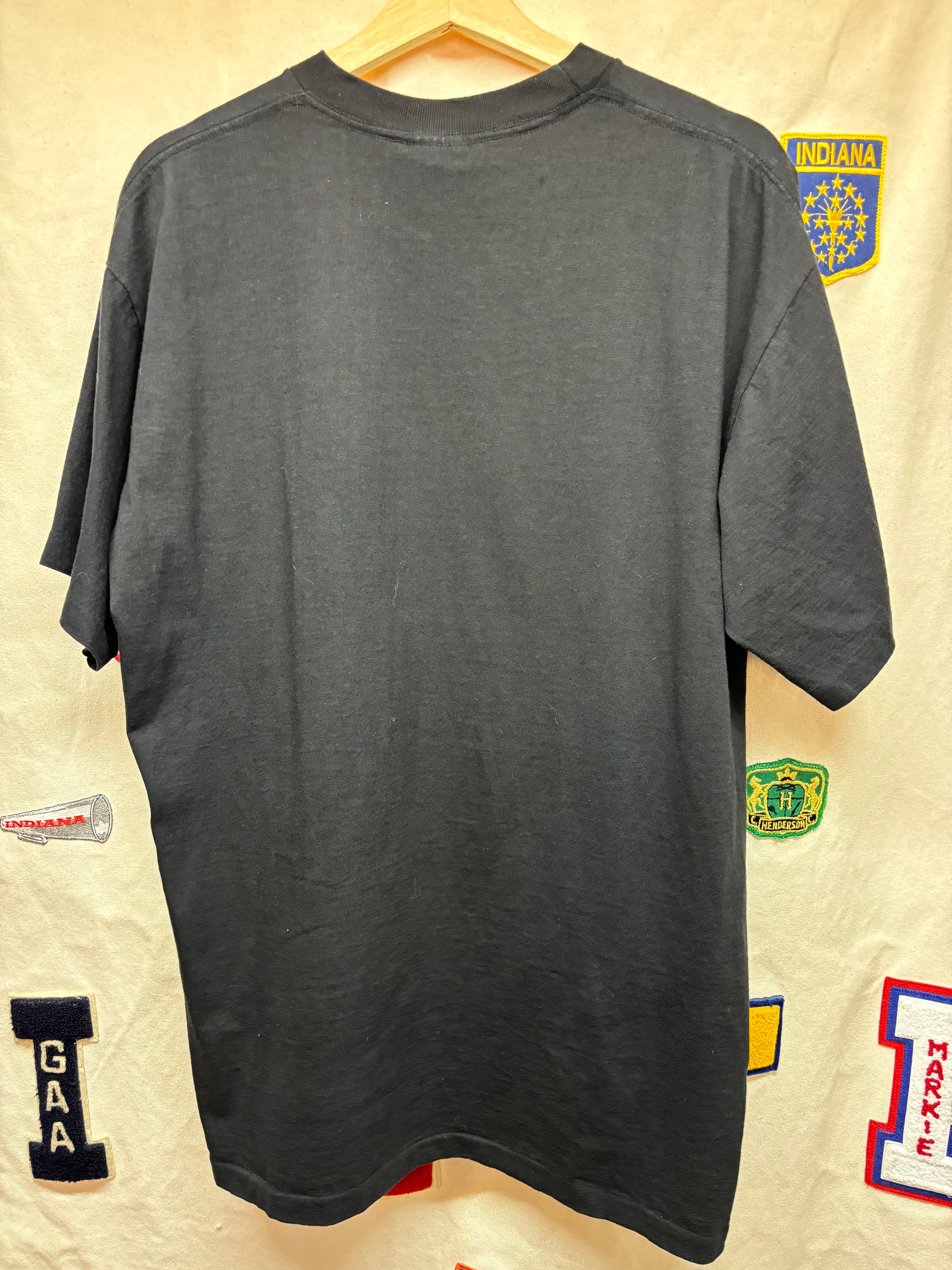 Vintage NCAA Basketball Final Four Indiana Duke Michigan Cincinnati Nutmeg Black T-Shirt: Large