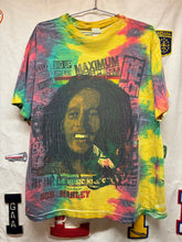 Load image into Gallery viewer, Vintage Bob Marley Rasta Tie Dye Joint Big Face T-Shirt: XL
