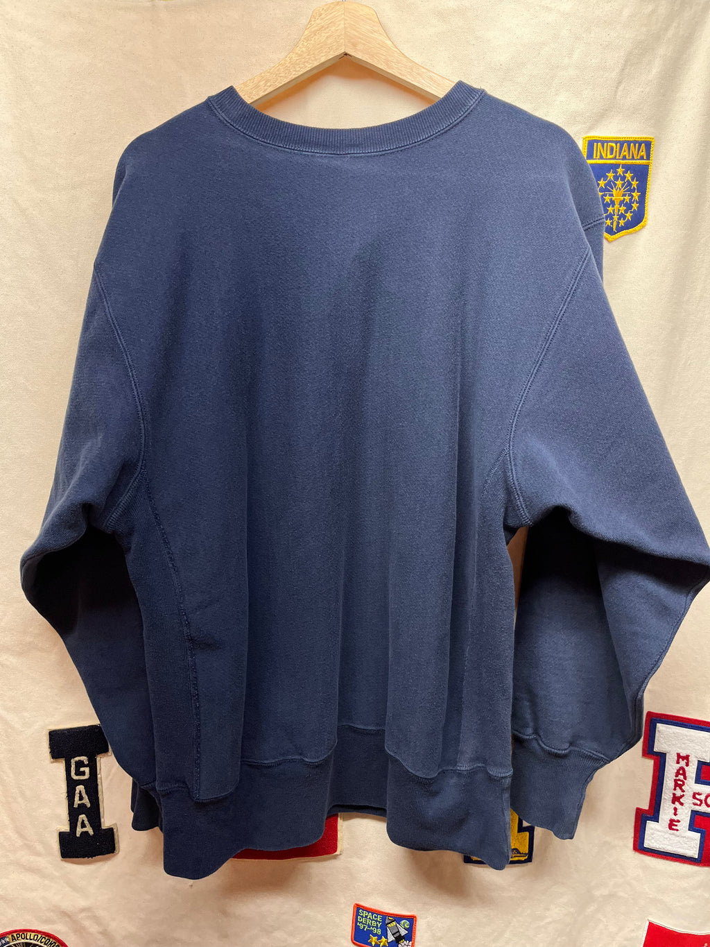 Vintage University of Michigan Navy Champion Reverse Weave Sweatshirt: XL