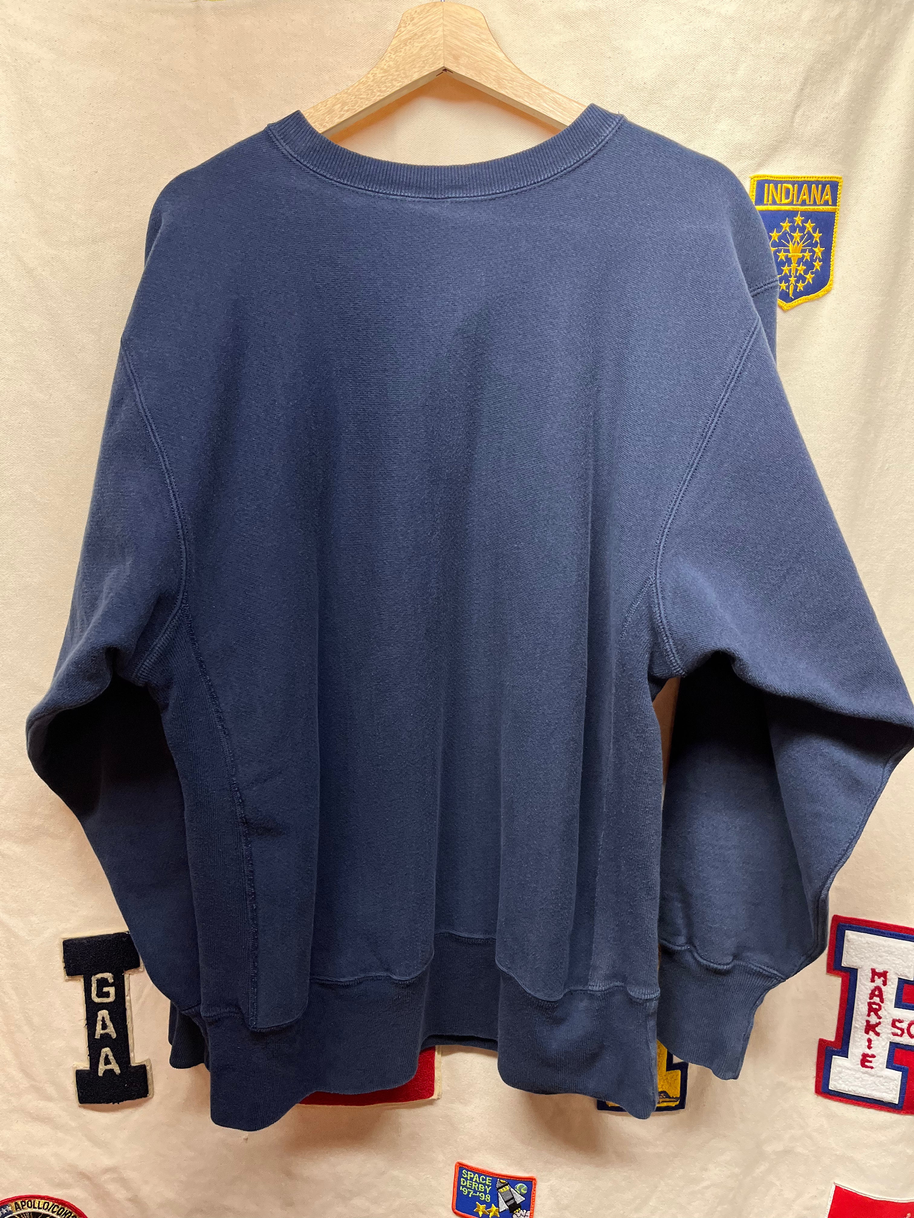 Vintage University of Michigan Navy Champion Reverse Weave Sweatshirt: XL