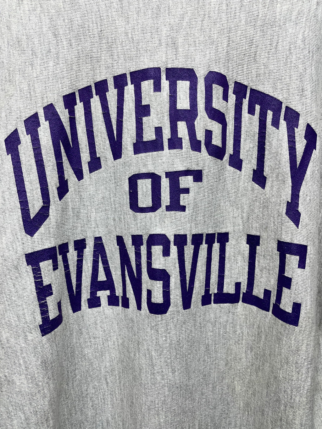 Vintage University of Evansville Aces Champion Reverse Weave Grey Sweatshirt: XXL