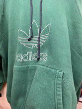 Load image into Gallery viewer, Vintage Adidas Dark Green Trefoil Embroidered Hoodie Sweatshirt: Large
