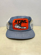 Load image into Gallery viewer, Vintage STIHL Chainsaw Denim 80&#39;s K-Product Snapback Mesh Hat
