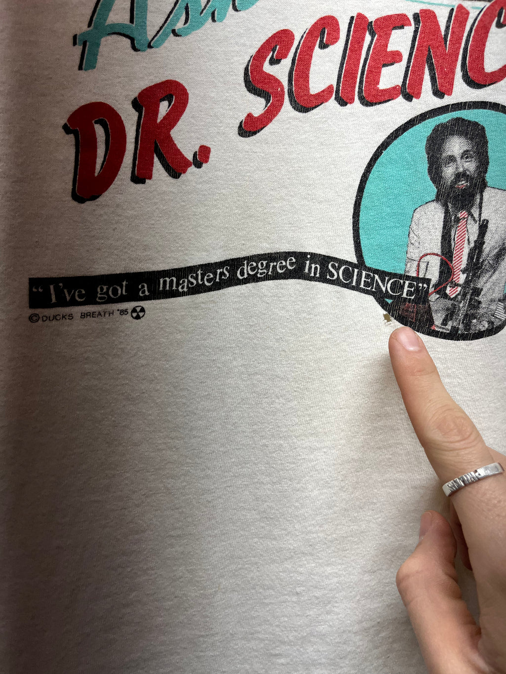 Vintage Ask Dr. Science 1985 Radio TV Promo Duck's Breath Art T-Shirt: XL