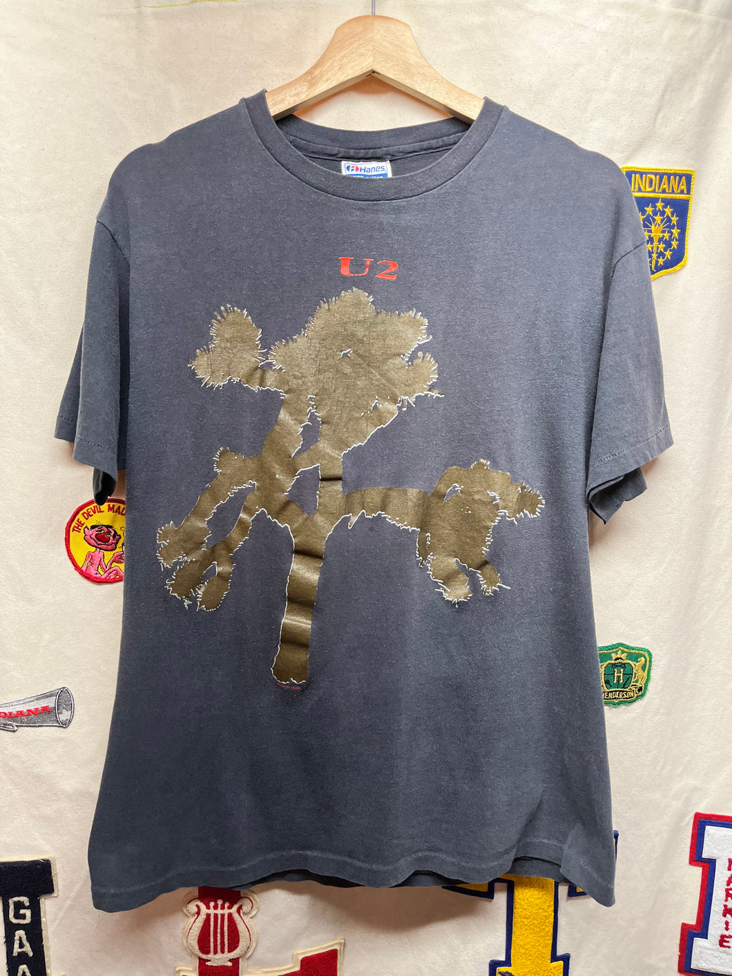 Vintage U2 Joshua Tree 1987 Black Band Tour T-Shirt: Large