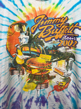 Load image into Gallery viewer, Vintage Jimmy Buffett Tour 2002 Cheeseburger in Paradise Tie-Dye T-Shirt: XL
