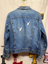 Load image into Gallery viewer, Vintage Levi&#39;s Embroidered Distressed 1970&#39;s Trucker Jacket: Small/Medium 40
