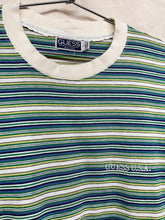 Load image into Gallery viewer, Vintage Guess USA Embroidered Stripe Green/Blue/White 90&#39;s T-Shirt: Large
