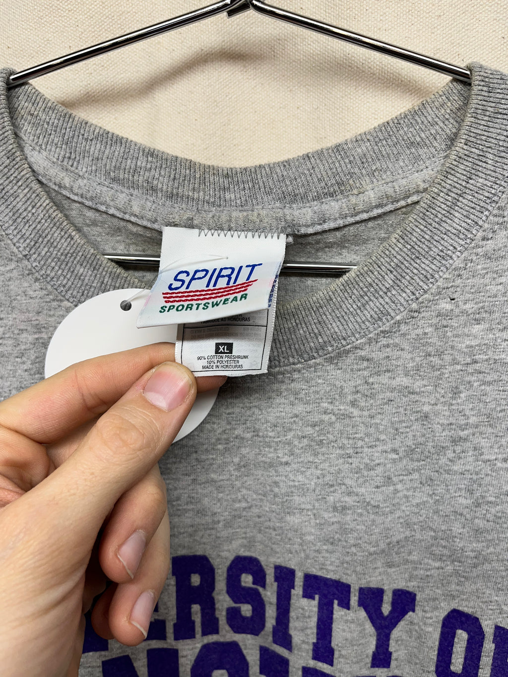 Vintage University of Evansville Aces UE Grey Japanese Crest Spirit Sportswear T-Shirt: XL