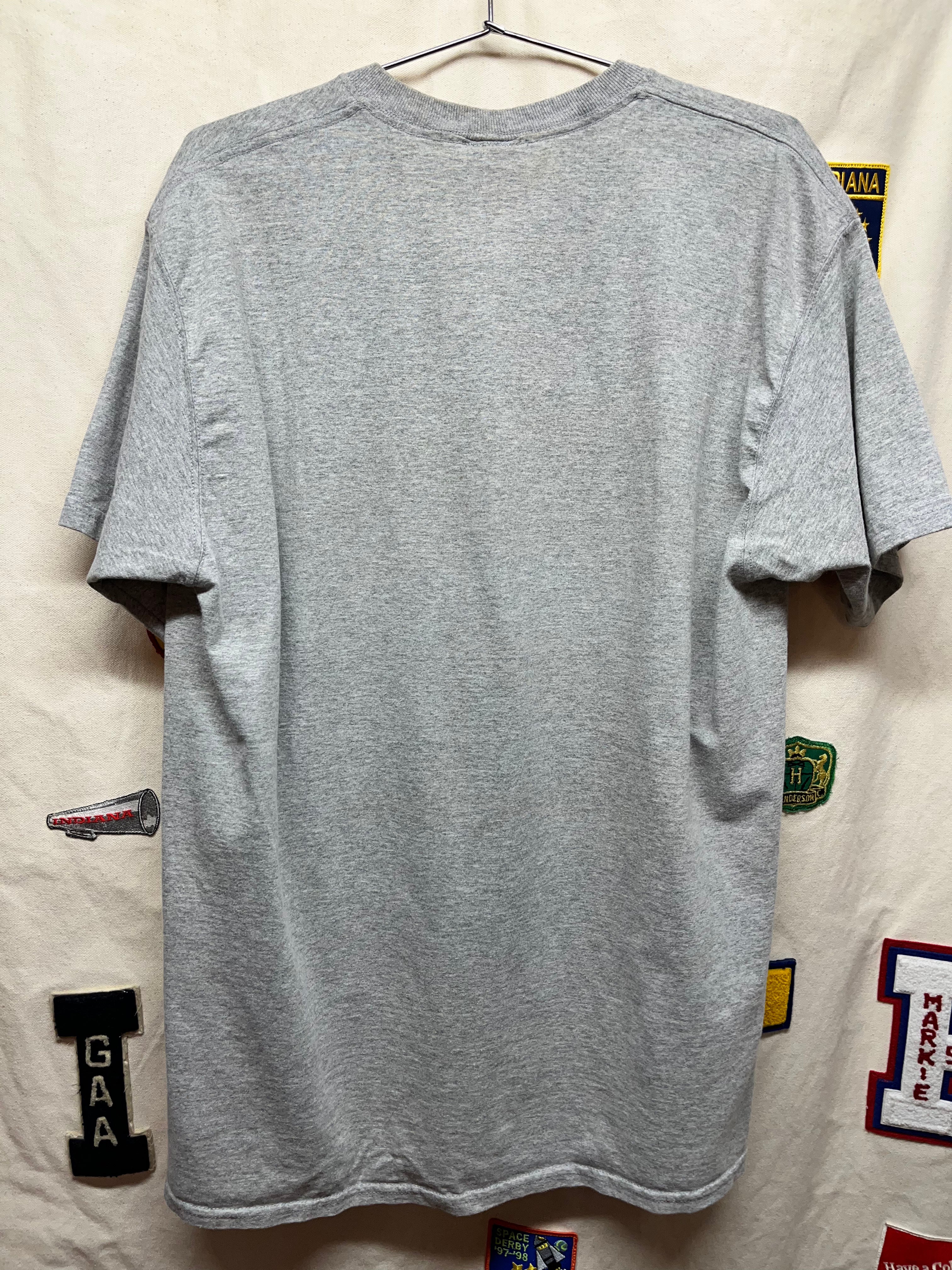 Vintage University of Evansville Aces UE Grey Japanese Crest Spirit Sportswear T-Shirt: XL