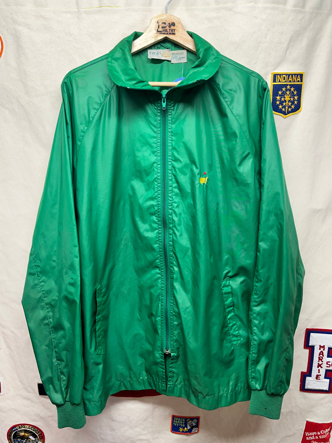 Vintage Masters Golf Green Izod Club Windbreaker Zip-Up Jacket: Large