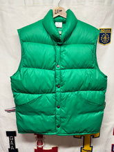 Load image into Gallery viewer, Vintage Green Zero Zone Down Nylon Ripstop Snap Puffer Vest: Medium
