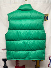 Load image into Gallery viewer, Vintage Green Zero Zone Down Nylon Ripstop Snap Puffer Vest: Medium
