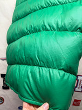 Load image into Gallery viewer, Vintage Green Zero Zone Down Nylon Ripstop Snap Puffer Vest: Medium
