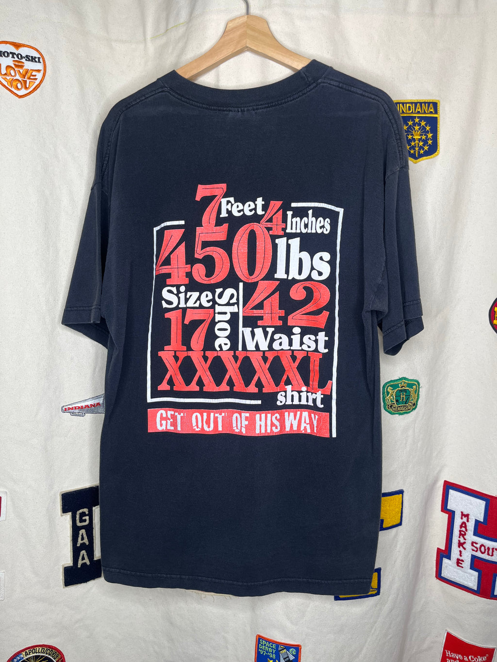 Vintage Wrestling Andre The Giant Get Out Of His Way NWO Black T-Shirt: XL