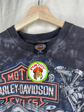 Load image into Gallery viewer, Vintage Harley Davidson Black Tie-Dye Engine Made in Milwaukee: Medium

