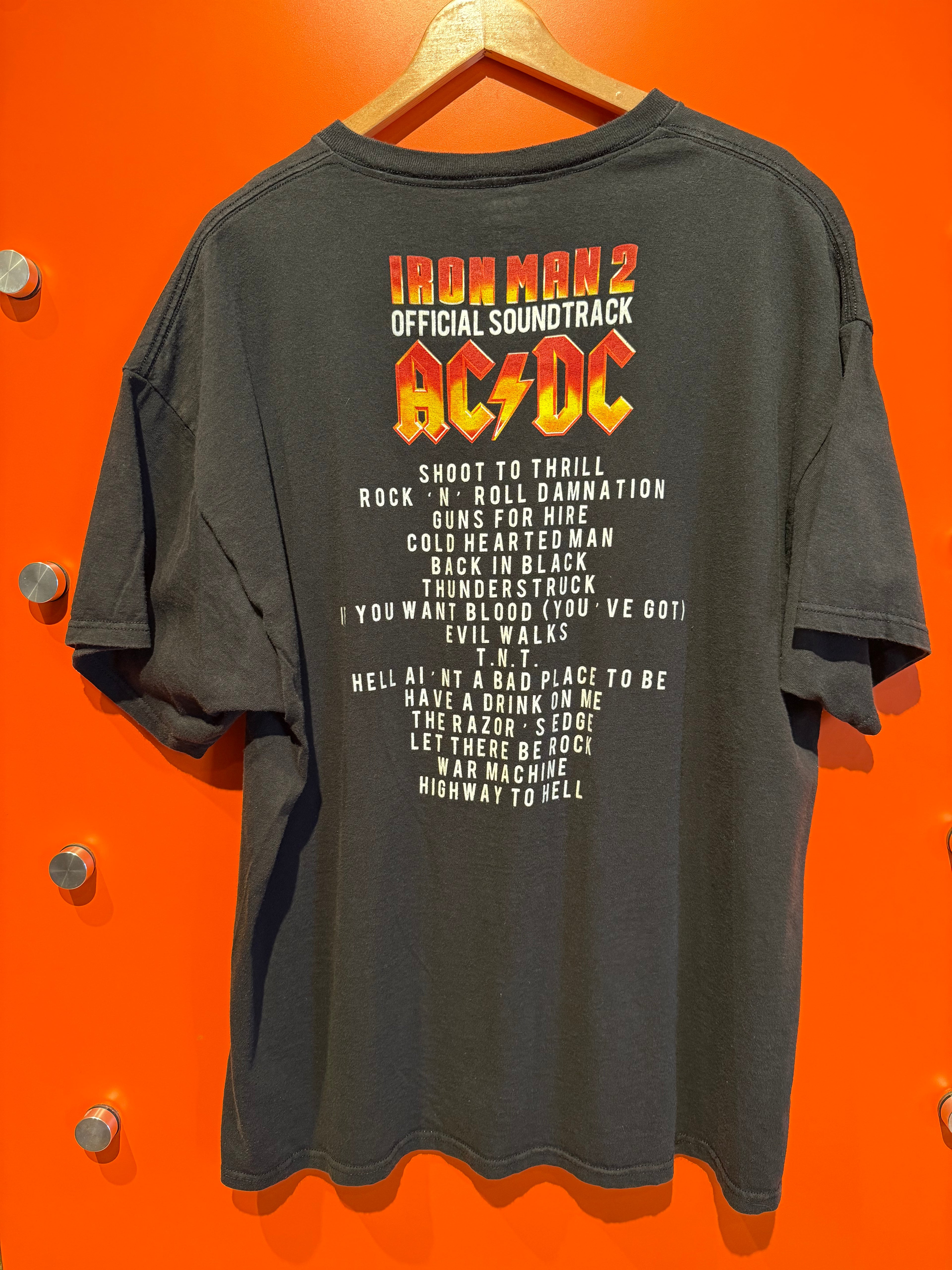 Vintage ACDC Iron Man 2 Soundtrack Graphic T-Shirt: XXL