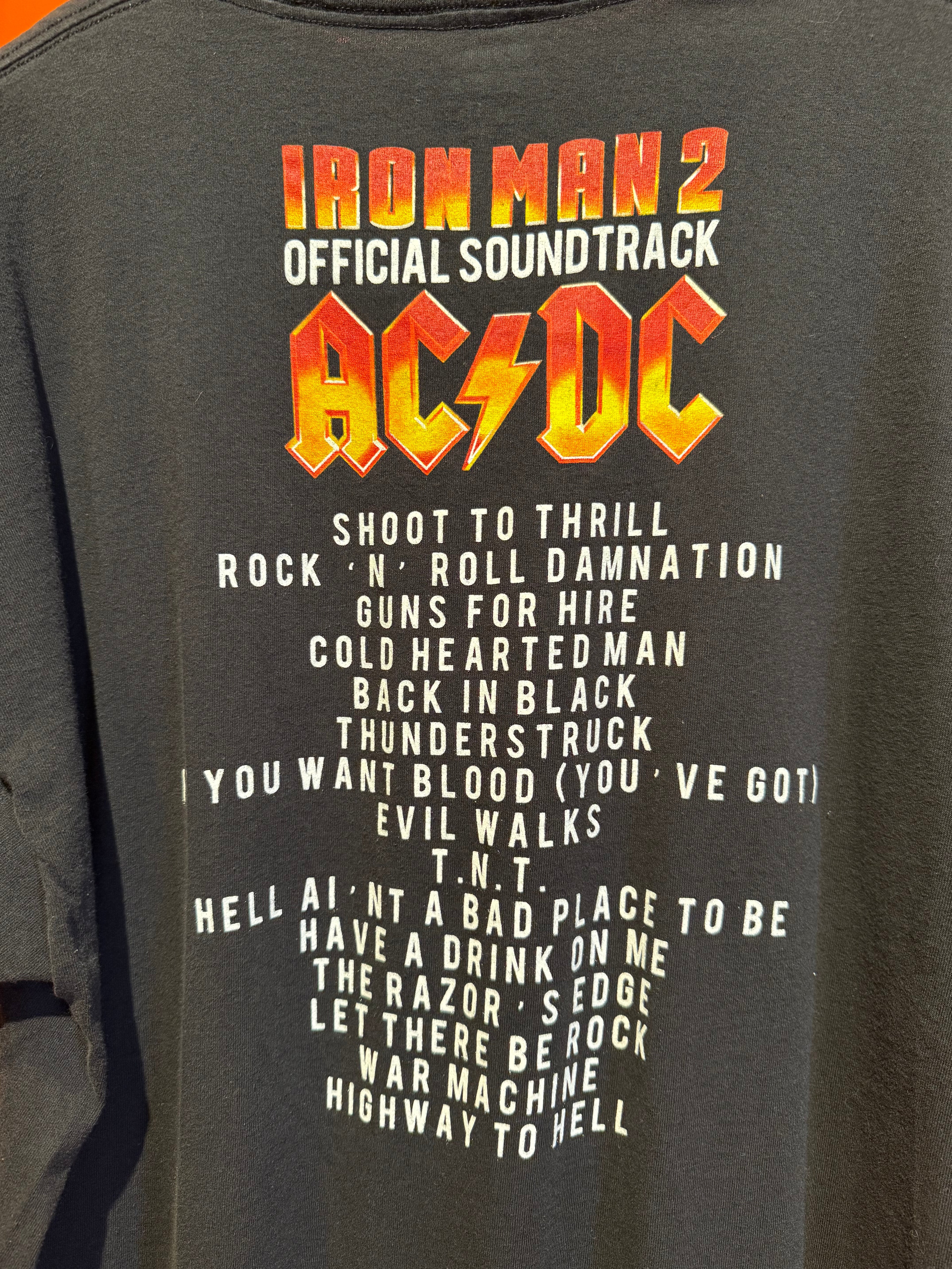 Vintage ACDC Iron Man 2 Soundtrack Graphic T-Shirt: XXL