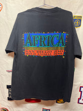 Load image into Gallery viewer, Vintage San Diego Zoo Africa Wild Animal Park Elephant Rhino Black T-Shirt: XL
