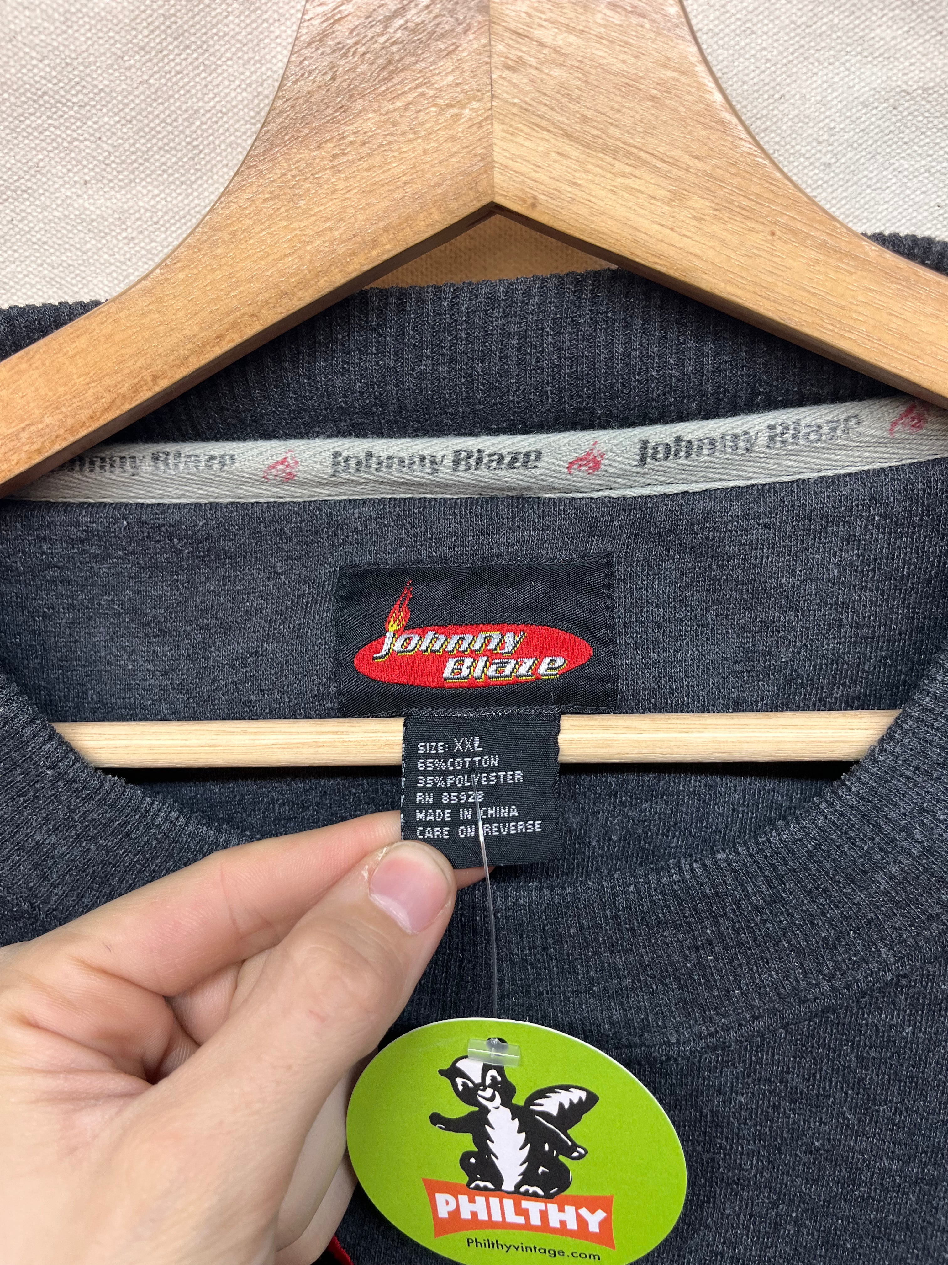 Vintage Johnny Blaze Y2K Snake Charcoal Grey Crewneck Sweatshirt: XXL