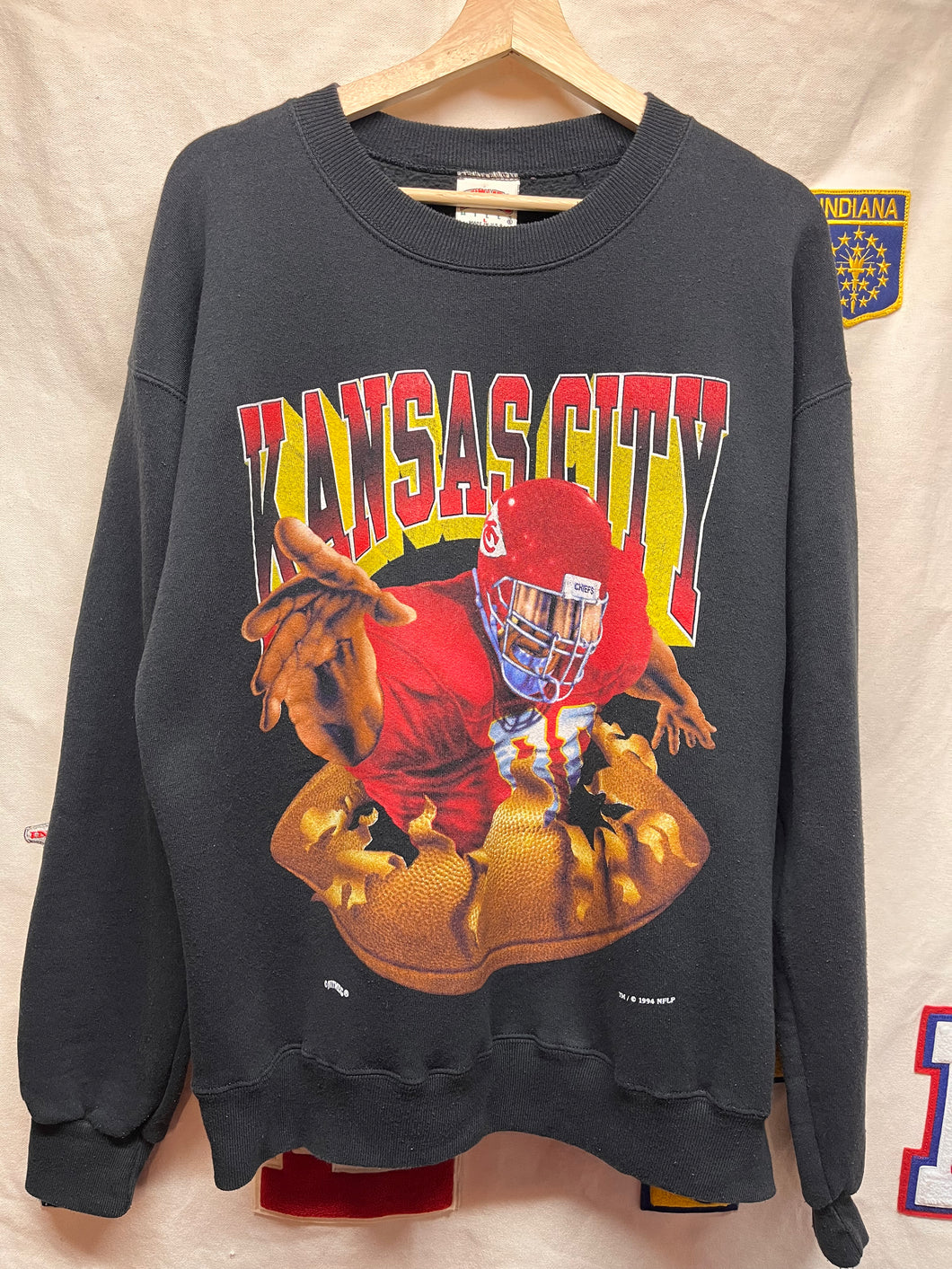Vtg Kansas City Chiefs Breakthrough Nutmeg 1994 NFL Football Crewneck Sweatshirt: Large