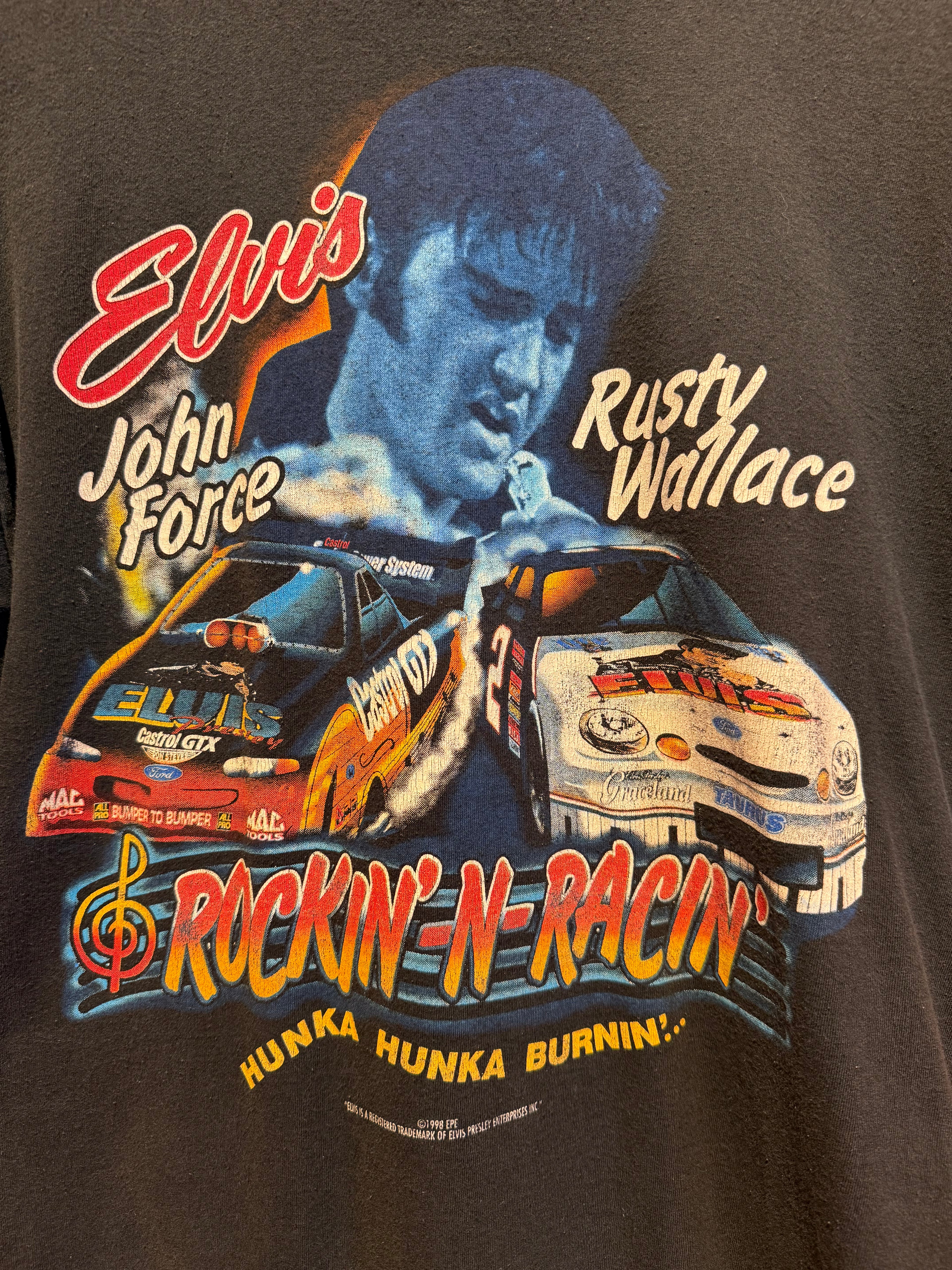 Vintage NASCAR John Force, Rusty Wallace, Elvis Rockin' and Racing: Medium