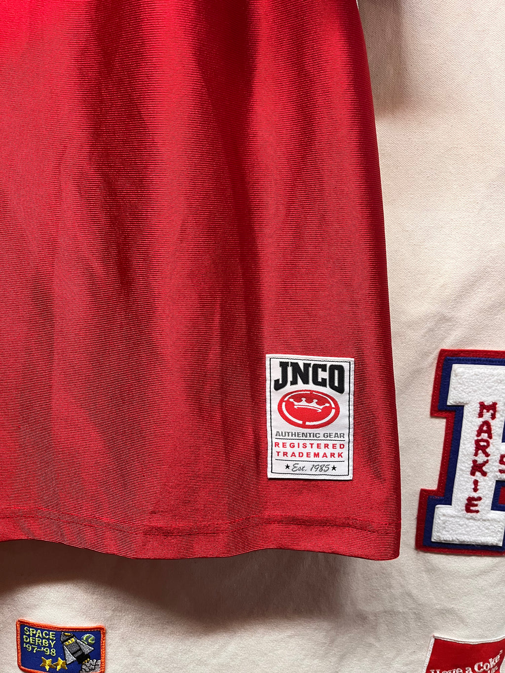 Vintage JNCO Jeans Red Tiger Jersey Shirt: XL