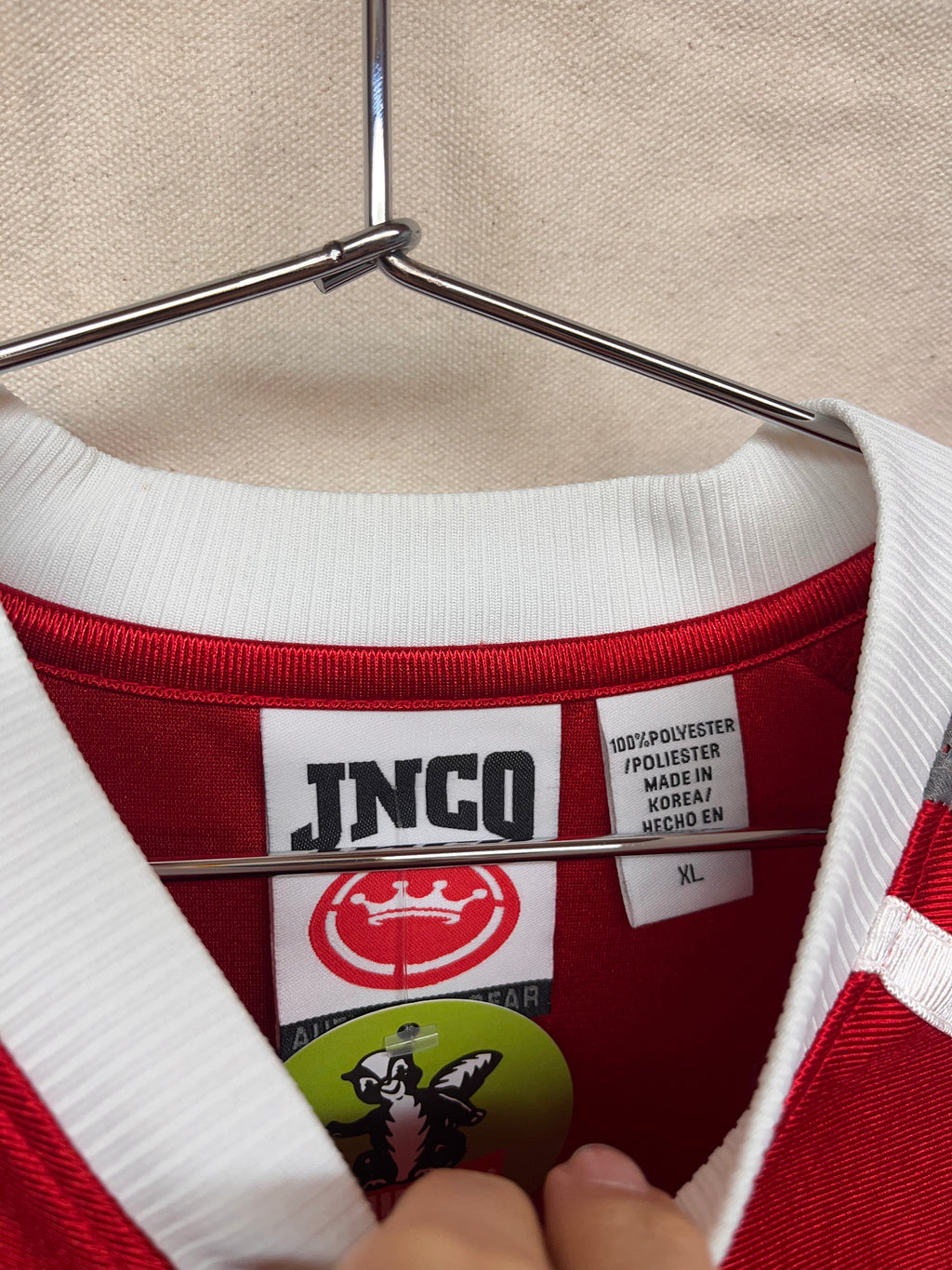 Vintage JNCO Jeans Red Tiger Jersey Shirt: XL