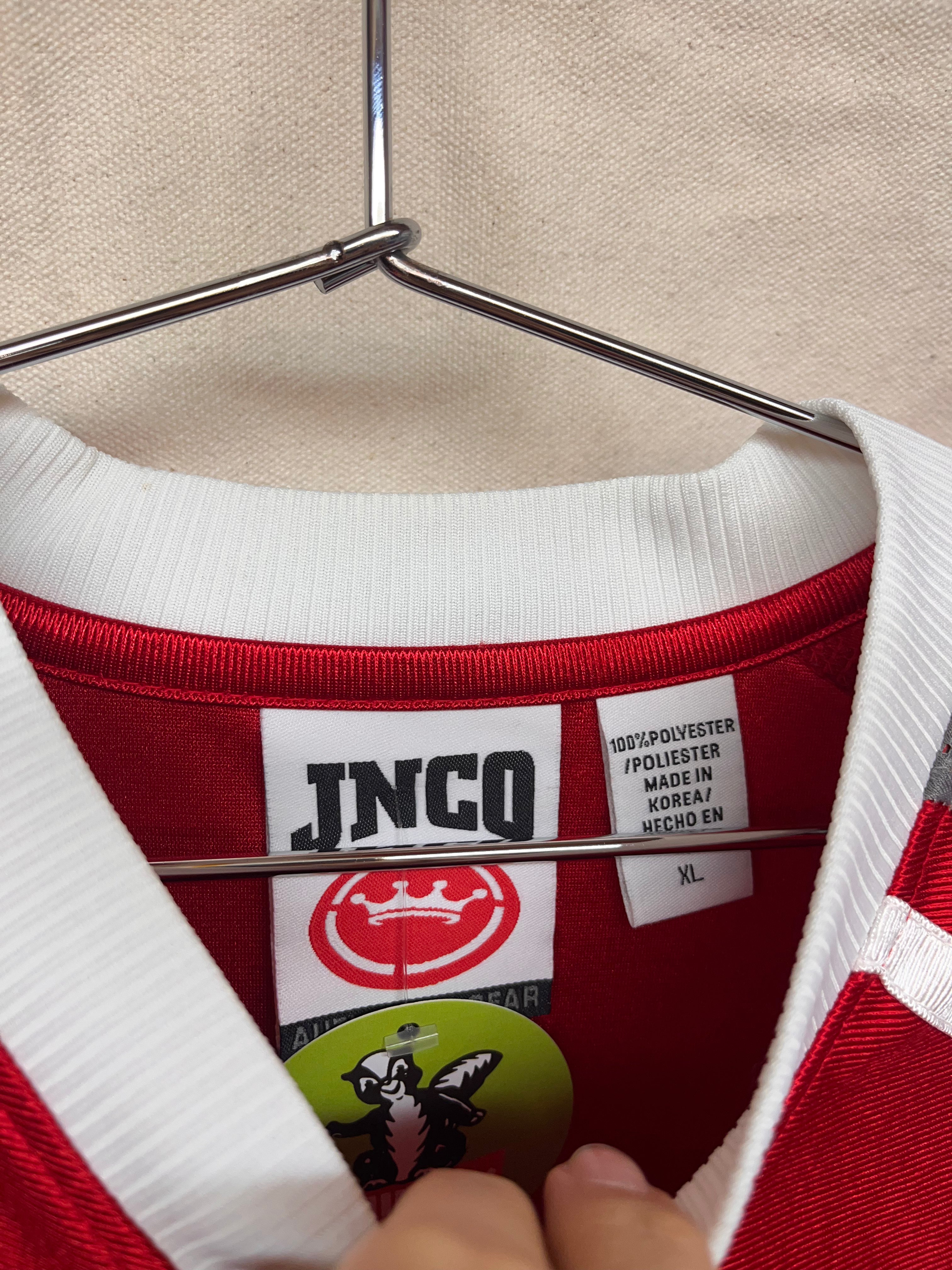 Vintage JNCO Jeans Red Tiger Jersey Shirt: XL