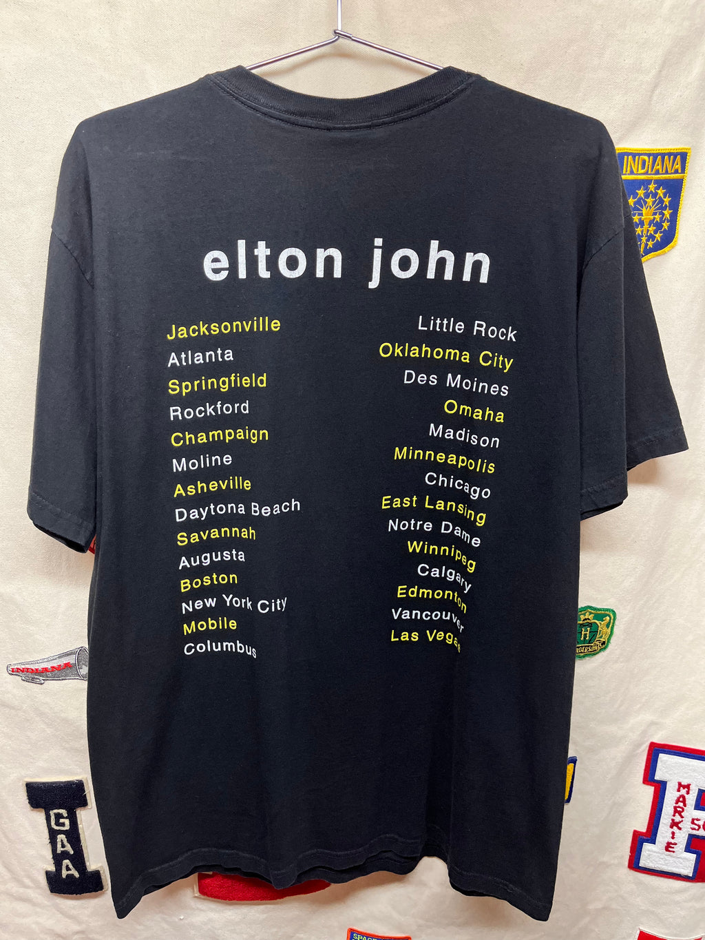 Vintage An Evening With Elton John Concert Tour Black T-Shirt: Large