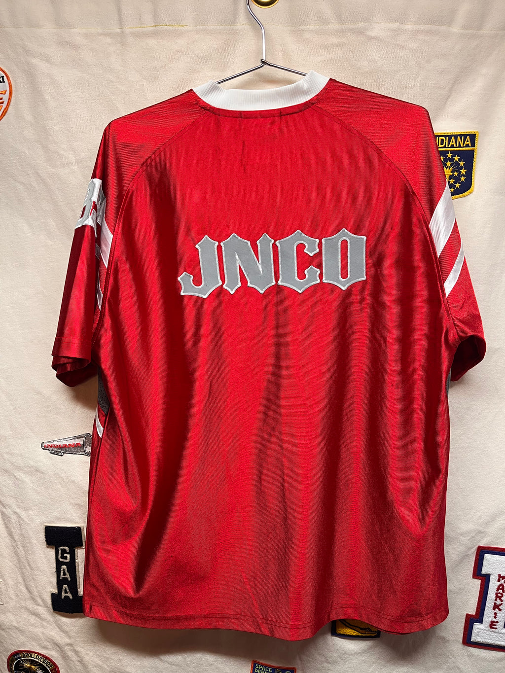 Vintage JNCO Jeans Red Tiger Jersey Shirt: XL